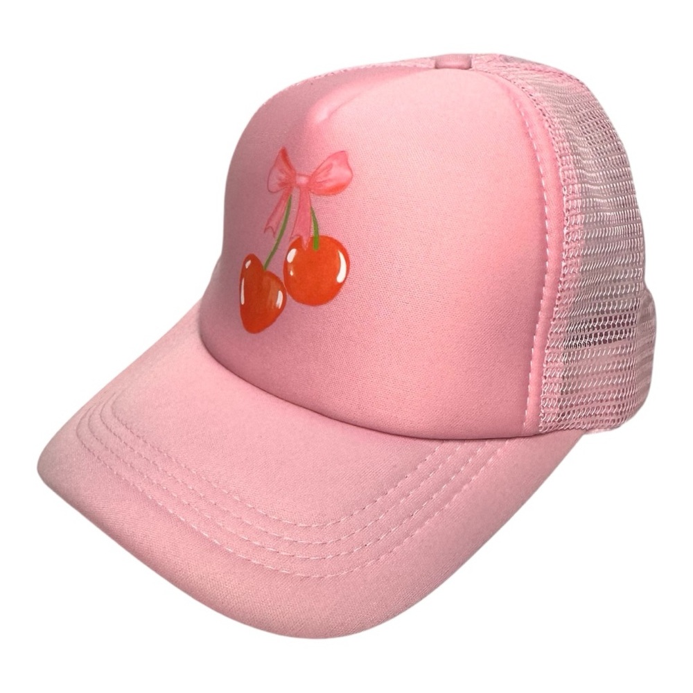 Pink‎ Trucker Hat with Cherry Design